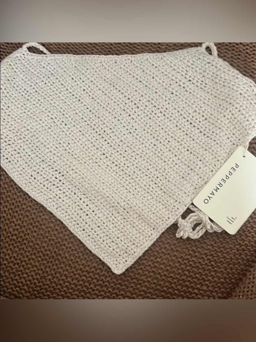 Peppermayo Cream Crochet Bandanna top